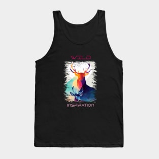 Stag Deer Wild Nature Animal Colors Art Painting Tank Top